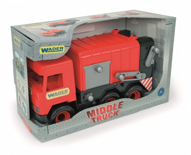 Camion-poubelle rouge Middle Truck dans une boîte