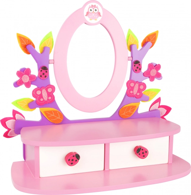 Coiffeuse en bois pour enfants - rose