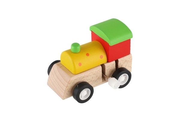 Petit train à clé en bois 7cm ass. 3 couleurs