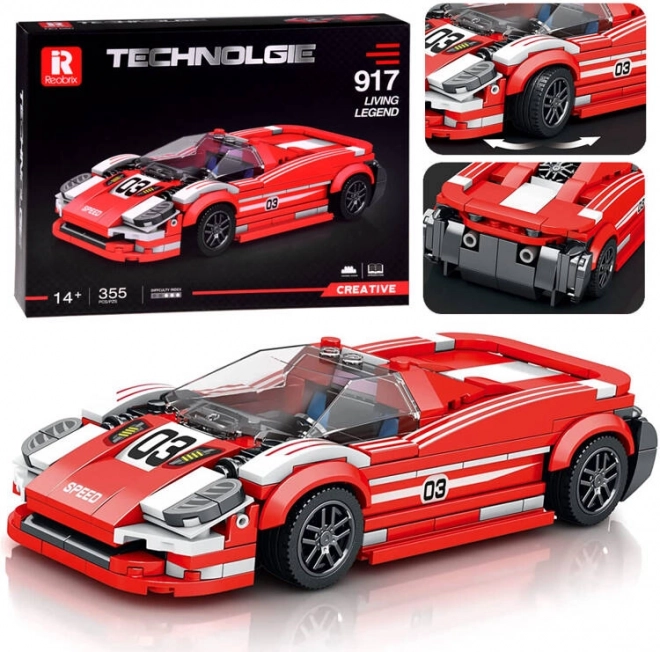 Voiture de sport rouge 917 – kit technique, 355 pièces