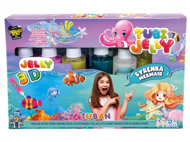 Tubi Jelly set créatif sirène 6 couleurs figurines gélifiées