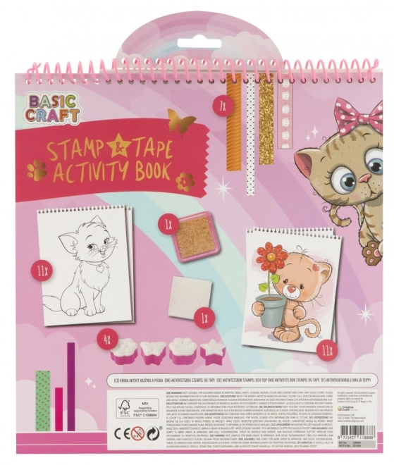 Livre de coloriage avec tampons et autocollants