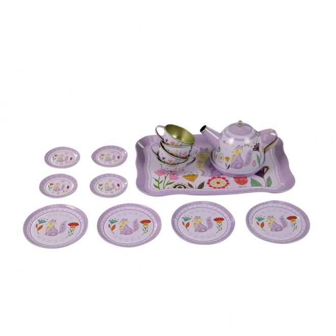 Ensemble à thé en métal pour enfants en couleur violette