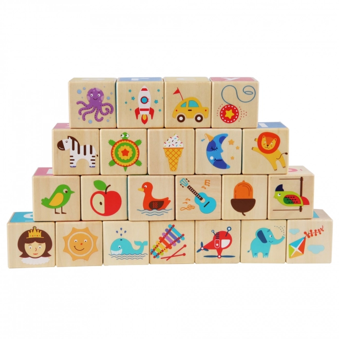 Cubes Intelligents de Lucy&Leo – Ensemble en bois pour l'apprentissage de l'alphabet anglais