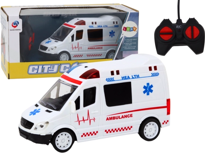 Ambulance télécommandée RC Lumières Sons Blanche