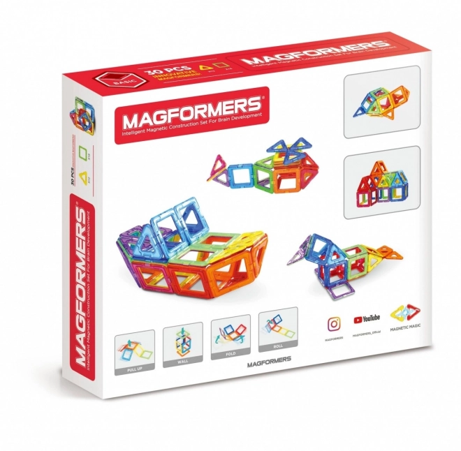 MAGFORMERS Cubes magnétiques arc-en-ciel 30 pièces
