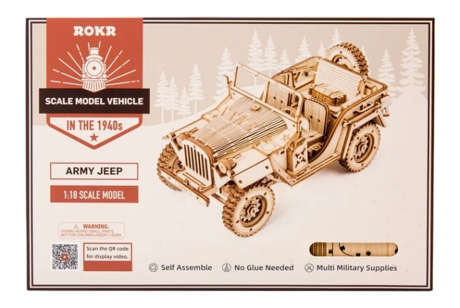 Jeep militaire - Puzzle en bois 3D