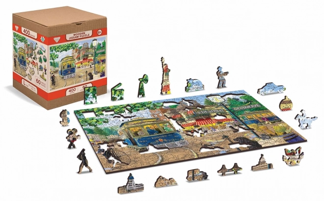 Puzzle en bois rue victorienne 2 en 1