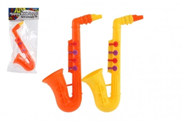 Saxophone en plastique 24 cm 2 couleurs en sachet