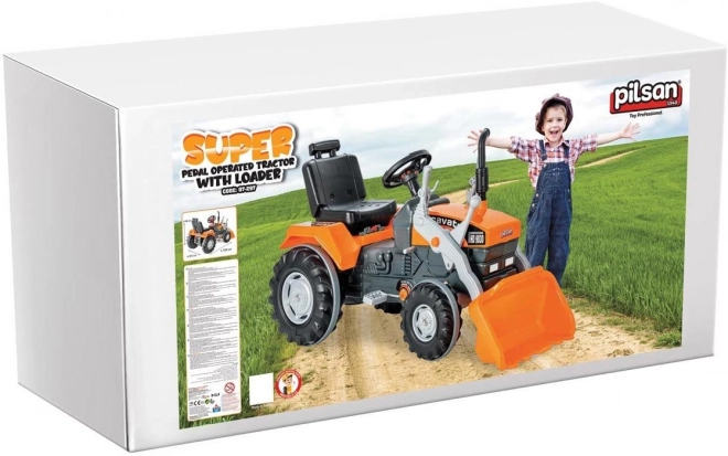 Pilsan Tracteur à pédales avec pelle XXL orange