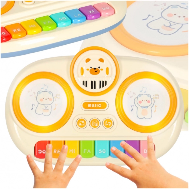 Piano éducatif interactif pour enfants couleur beige