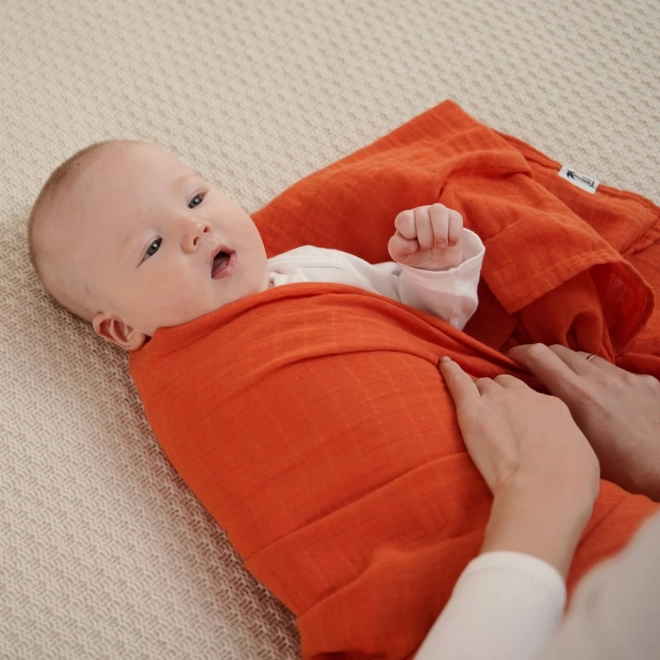 Tommy Lise Couche en Mousseline de Coton Glazed Carrot 120x120 cm