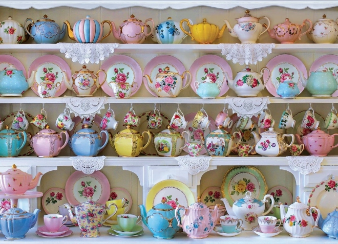 Puzzle Étagère avec porcelaine chinoise 1000 pièces EUROGRAPHICS