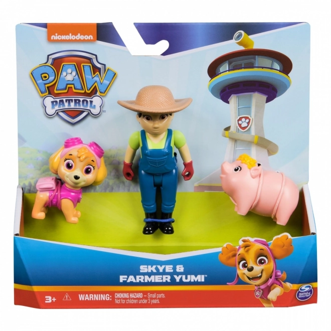 Kit de figurines La Pat' Patrouille Skye et fermière Yumi