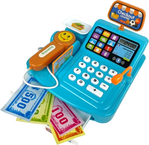 Caisse avec balance, microphone et lecteur de cartes
