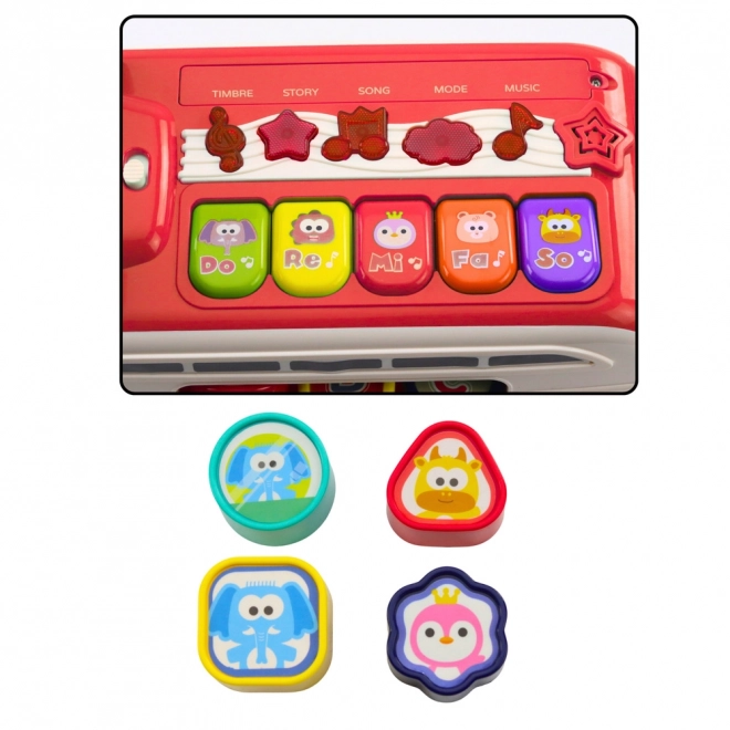 Autobus éducatif interactif avec sons et lumières rouge