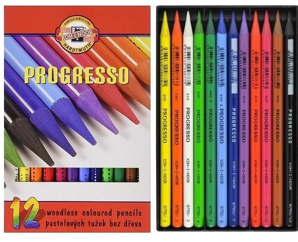KOH-I-NOOR Crayons de couleur au vernis Progresso 12 pièces