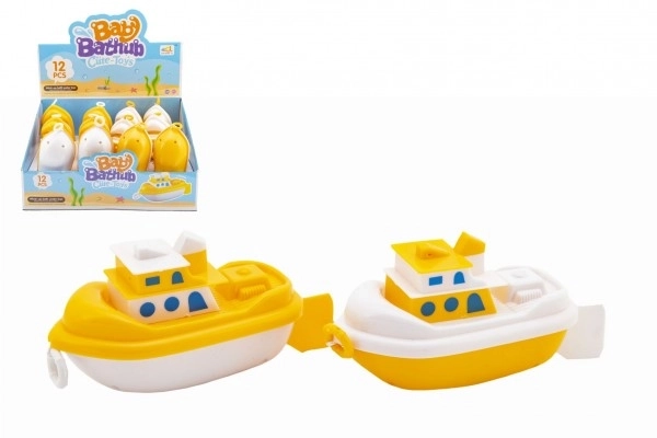 Bateau/bateau de bain à tirer en plastique 7x8x15cm