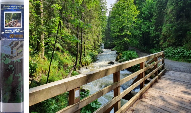 Norimpex peinture diamant pont en bois dans la forêt 30x40cm