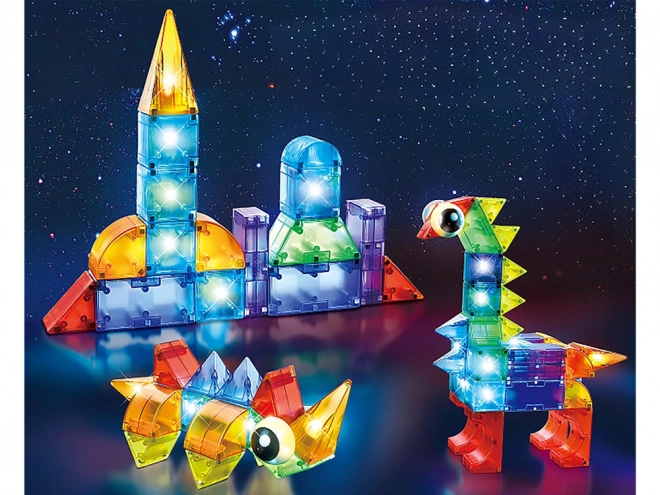 Blocs magnétiques 3D Blocs magnétiques lumineux 64 pièces ZA5240