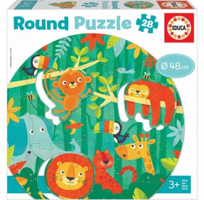 Puzzle circulaire de la jungle par Educa, 28 pièces