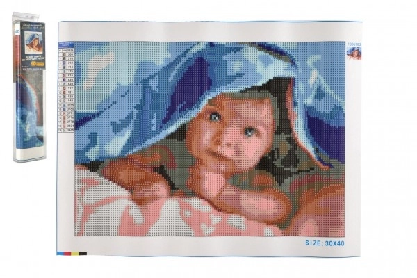 Kit de peinture au diamant - bébé sous la couverture