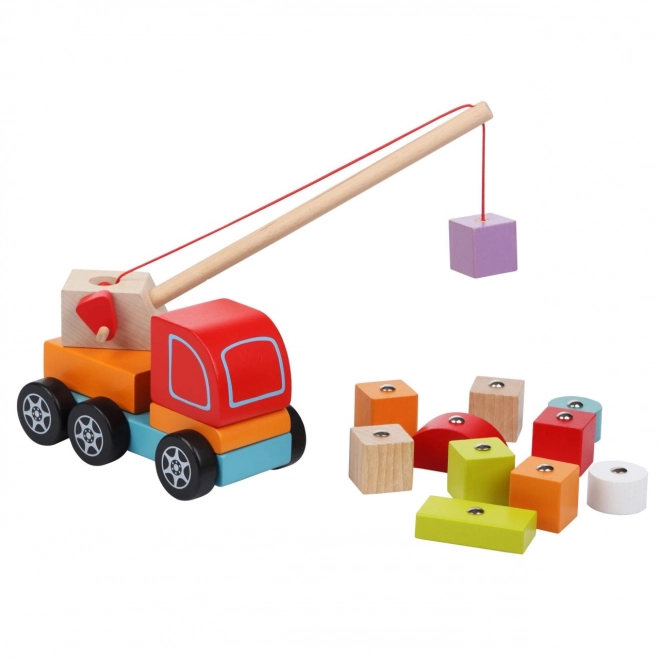 CUBIKA 13982 Camion-grue avec aimant - puzzle en bois 14 pièces
