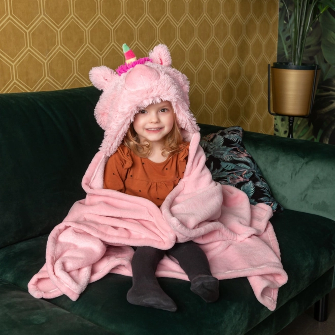 Cozy Noxxiez BL822 Licorne - couverture chaude avec capuche et poches patte d'animal