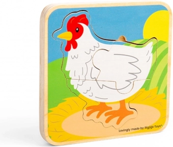 Puzzle en bois Cycle de vie de la poule BIGJIGS TOYS