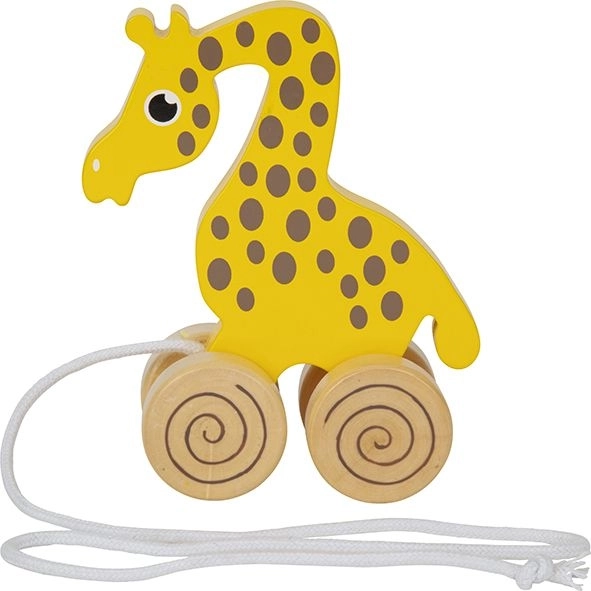 girafe à tirer en bois nature planet