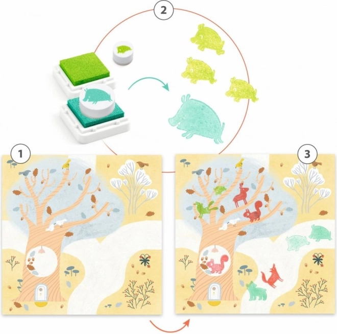 Ensemble de tampons Arbre d'animaux