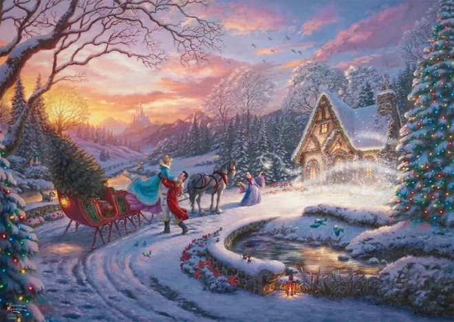 Puzzle Disney : Cendrillon avec le prince à Noël 1000 pièces
