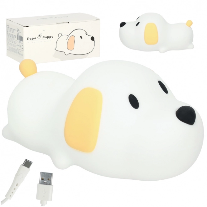 Lampe de nuit tactile en silicone pour enfants LED USB en forme de chiot