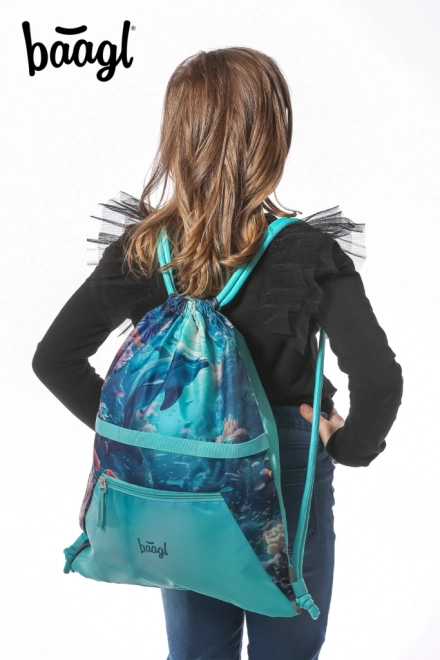 Sac à cordon avec poche Dauphin