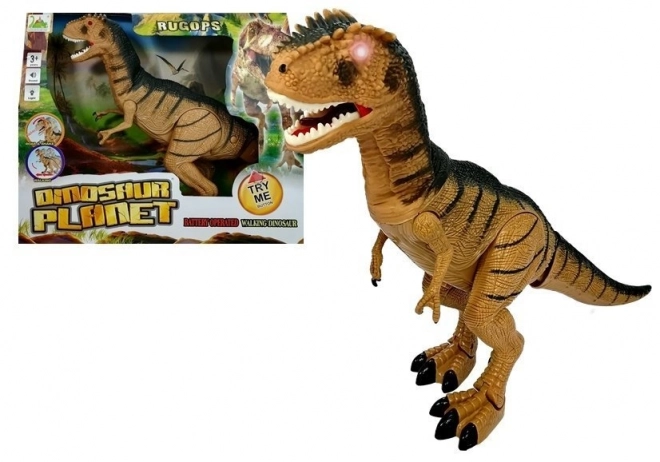 Le dinosaure Tyrannosaure rugit et s'illumine