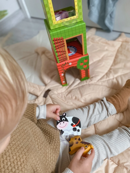 Woopie puzzle de ferme verte avec blocs et figurines