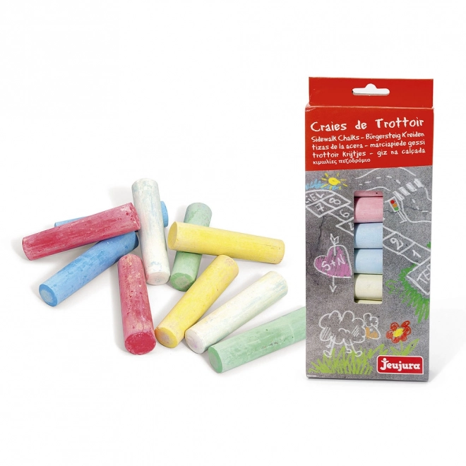 Jeujura Grandes craies colorées 10 pcs
