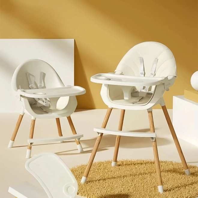 ECOTOYS Chaise haute 2 en 1 Beige