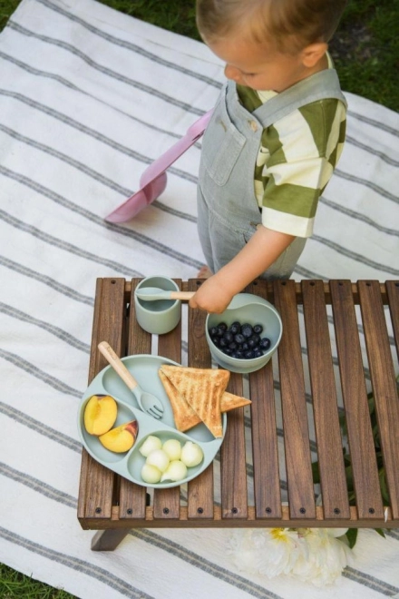 Set de table en silicone pour enfants MoMi AMI vert