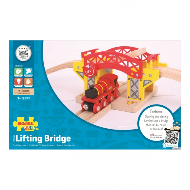 Pont-levis en bois pour circuit de train