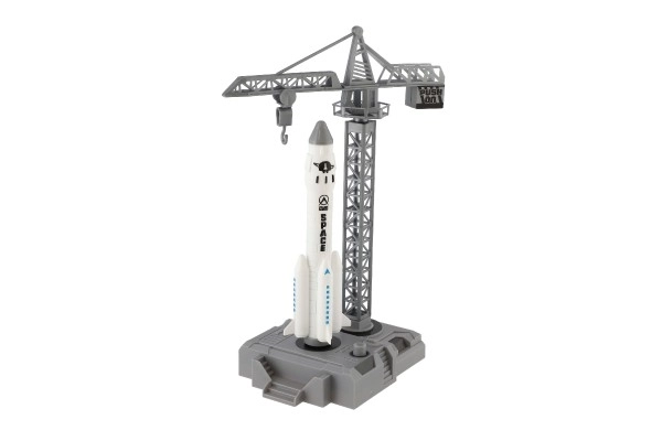 Navette spatiale avec grue et station de lancement en plastique 17 cm en boîte 29x29x7 cm