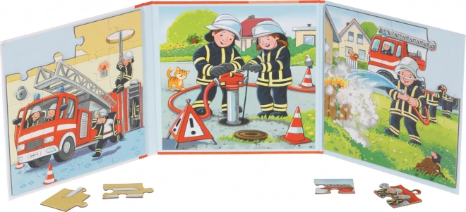 Livre-puzzle magnétique Brigade des pompiers