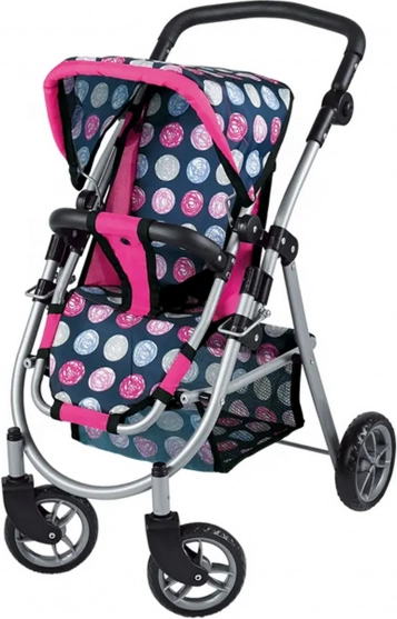 woopie royal poussette pour poupées à 4 roues avec siège réglable