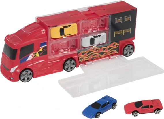 Camion porte-voitures Teamsterz avec 4 petites voitures