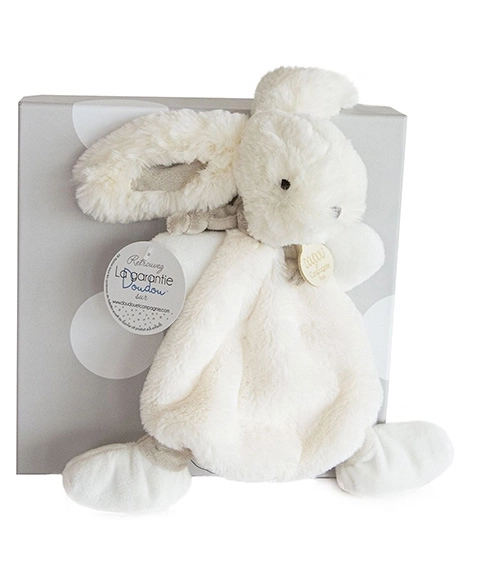 Doudou Lapin en peluche crème 26 cm