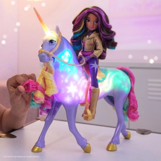 UNICORN ACADEMY LICORNE LUMINEUSE WILDSTAR AVEC POUPÉE SOPHIA 24cm