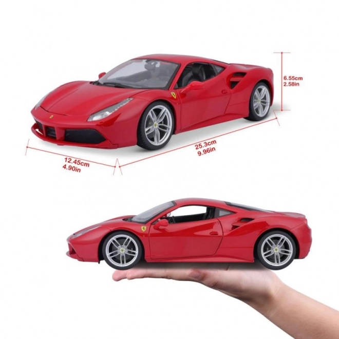 Voiture en métal Ferrari 488 GTB rouge