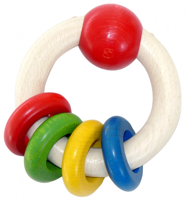Jouet hochet rond avec quatre anneaux
