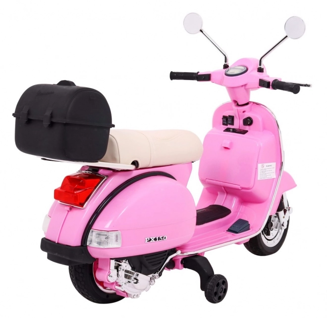 Scooter électrique pour enfants Vespa rose avec roues stabilisatrices