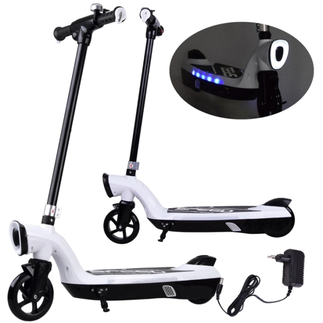Trottinette électrique avec éclairage LED – Blanc